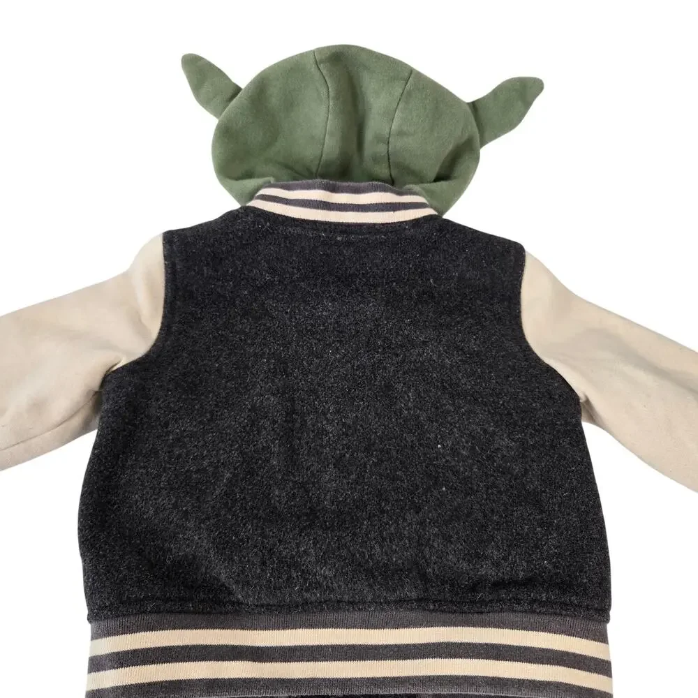 GAP x Star Wars Grogu Letterman Jacket Green Hood with Ears Size 18-24 months